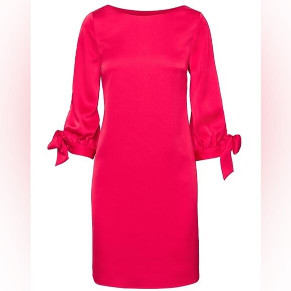 Banana Republic Tie Sleeve Shift Dress Wild Cherry Women’s Sz 2 - Picture 1 of 5